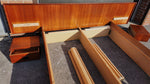 REFINISHED Danish Mid Century Modern Teak Bed w Floating Nightstands Queen 10