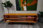 REFINISHED Danish MCM Teak Display TV Media Console w Finished Back 83