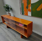 REFINISHED Danish MCM Teak Display TV Media Console w Finished Back 83