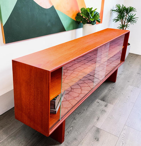 REFINISHED Danish MCM Teak Console by Axel Christensen for ACO Møbler 71"
