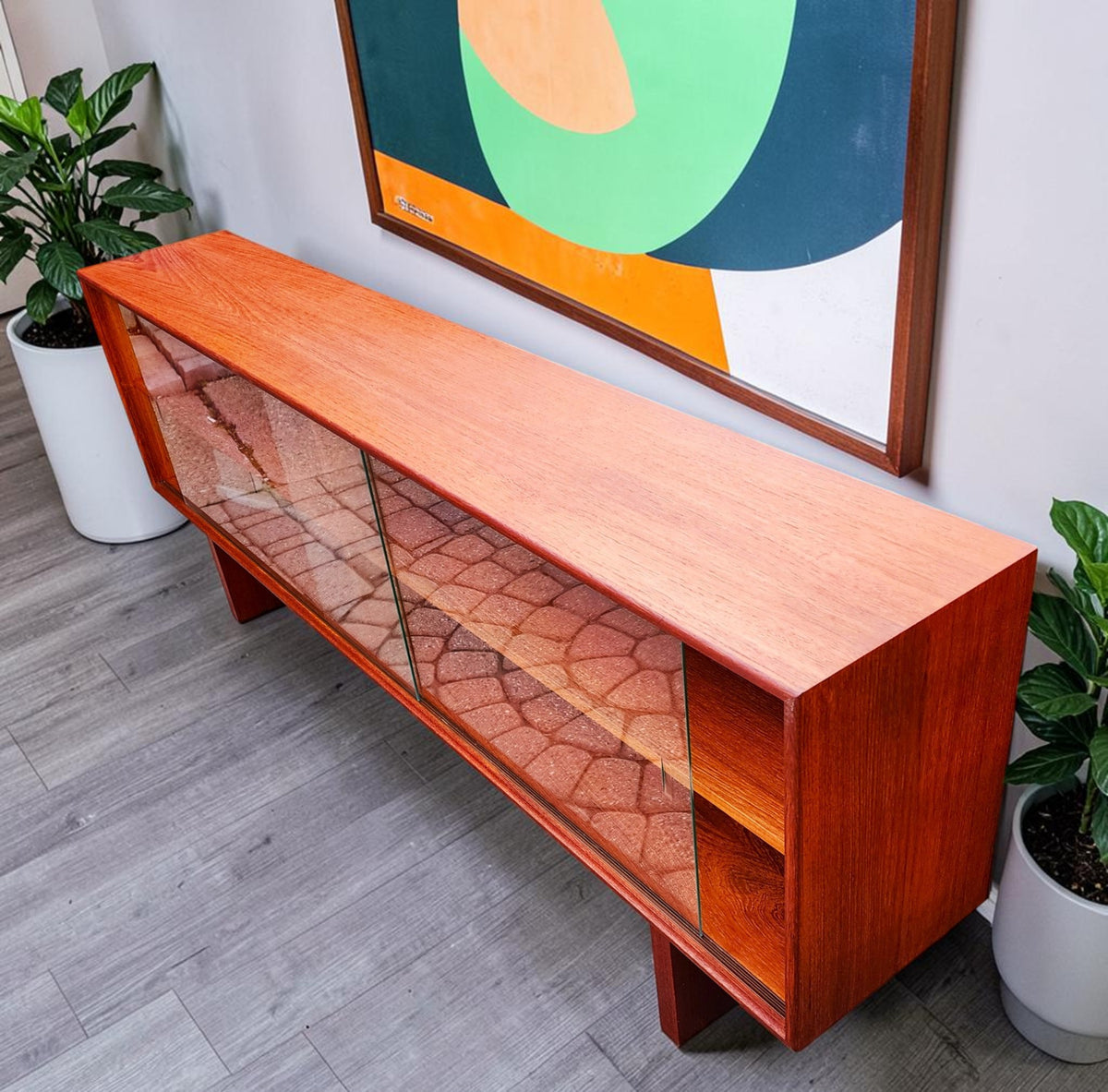 REFINISHED Danish MCM Teak Console by Axel Christensen for ACO Møbler 71