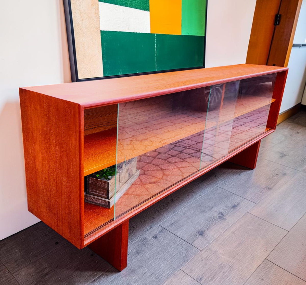 REFINISHED Danish MCM Teak Console by Axel Christensen for ACO Møbler 71