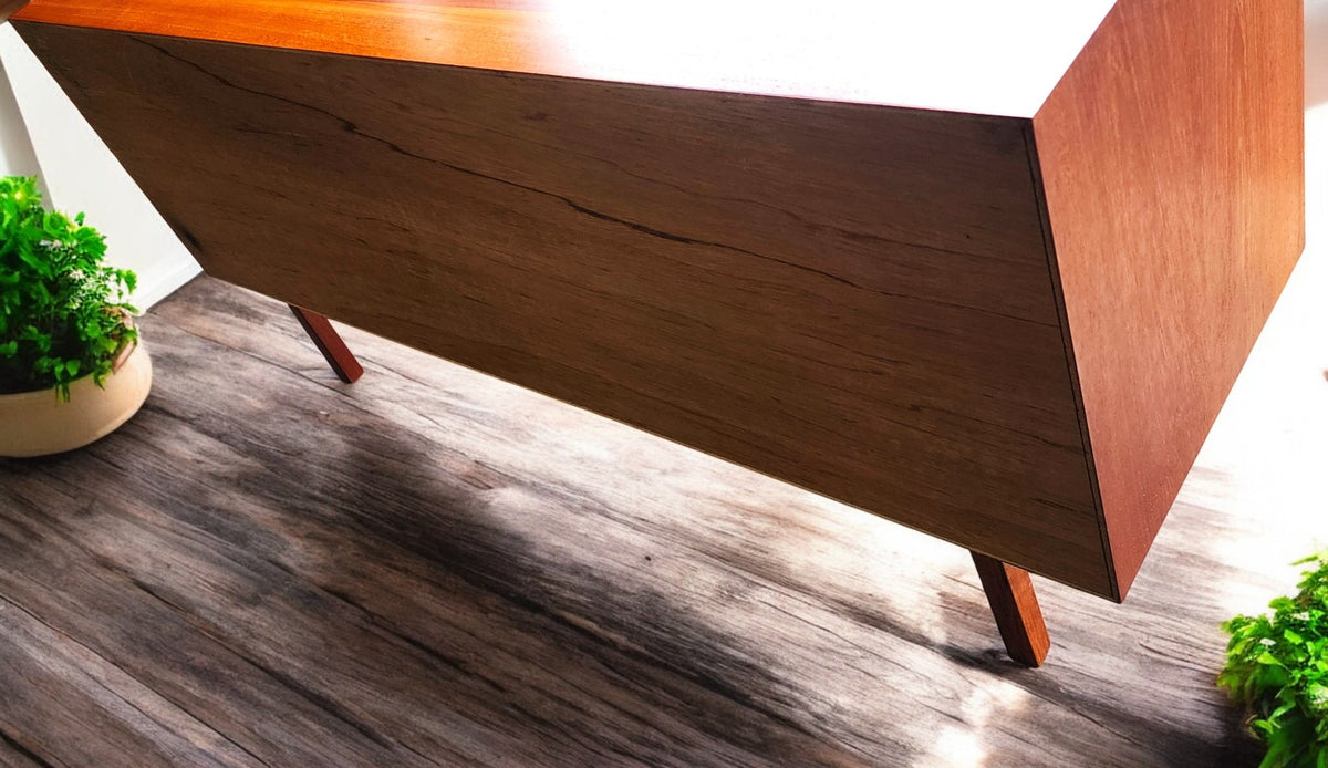 REFINISHED Danish MCM Teak Sideboard Buffet 60