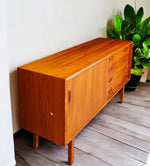REFINISHED Danish MCM Teak Sideboard Buffet 60