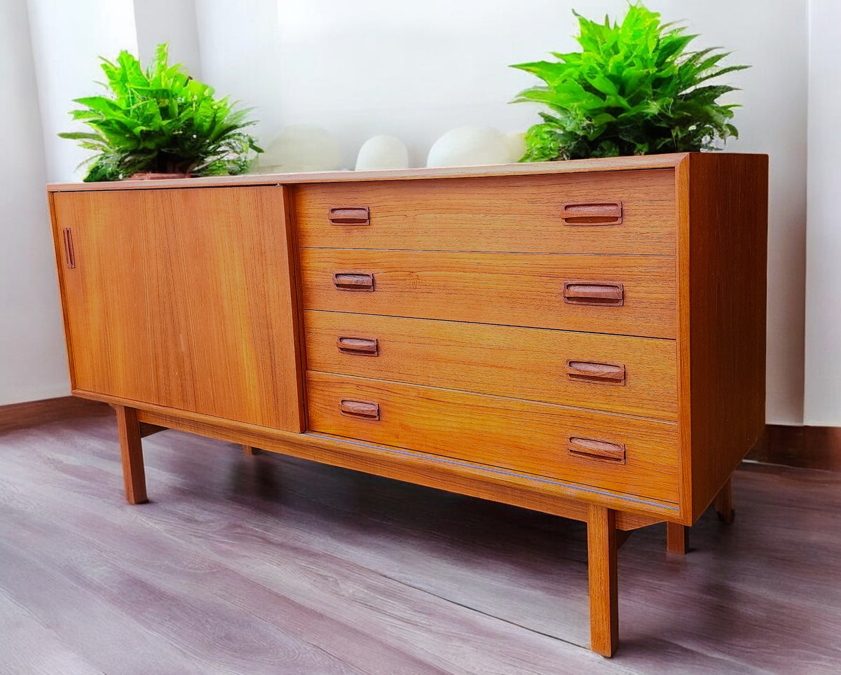 REFINISHED Danish MCM Teak Sideboard Buffet 60