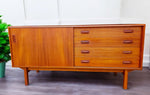 REFINISHED Danish MCM Teak Sideboard Buffet 60
