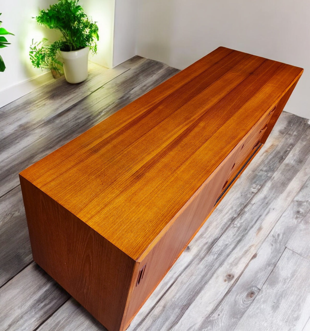REFINISHED Danish MCM Teak Sideboard Buffet 60