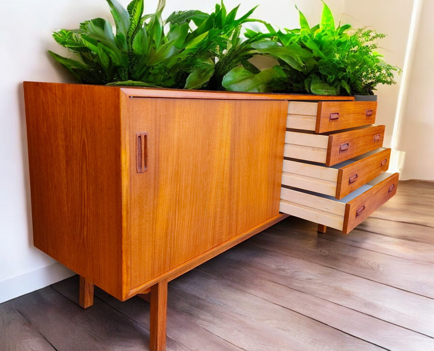 REFINISHED Danish MCM Teak Sideboard Buffet 60"