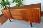 REFINISHED Danish Mid Century Teak Credenza Buffet 6 ft Narrow 11