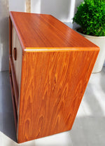 REFINISHED Danish MCM Teak Double Tambour Rolling Cabinet by DYRLUND 41.25