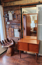 REFINISHED Danish Mid Century Modern Teak Cabinet & Mirror 3