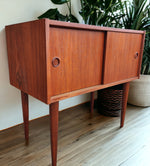 REFINISHED Danish Mid Century Modern Teak Cabinet & Mirror 6