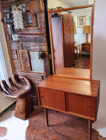 REFINISHED Danish Mid Century Modern Teak Cabinet & Mirror 9