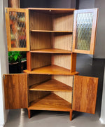 RESTORED Danish Mid Century Modern Teak Corner Cabinet w Bar 6