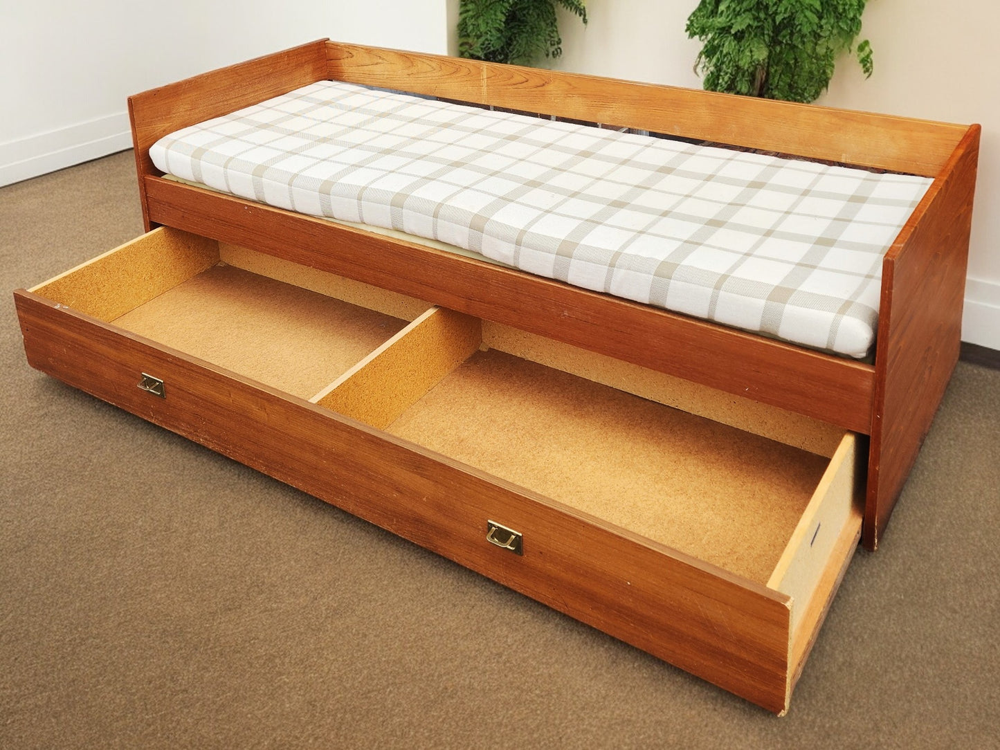 Danish Mid Century Modern Teak Day Bed with Storage by Domino AS IS or REFINISHED