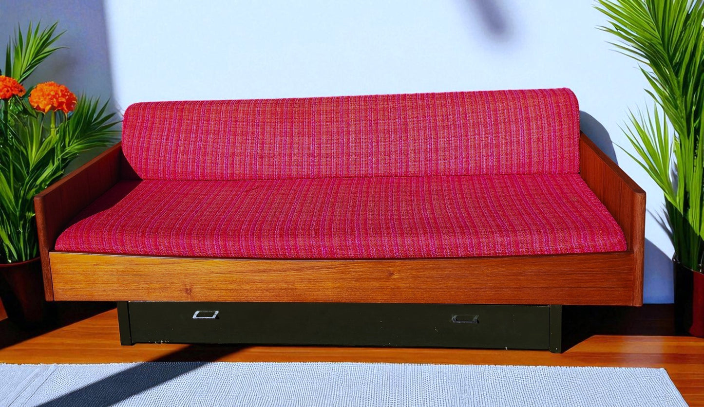 REFINISHED Danish Mid Century Modern Teak Daybed with Storage Drawer