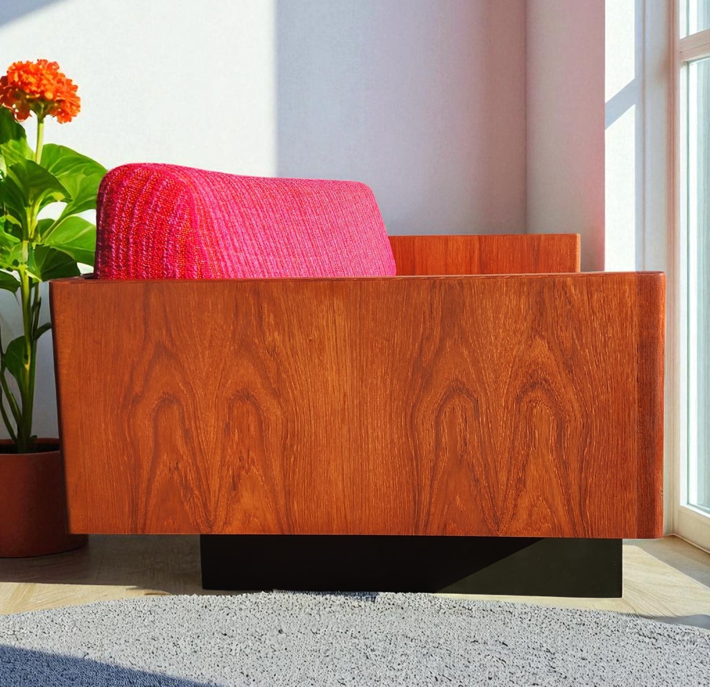 REFINISHED Danish Mid Century Modern Teak Daybed with Storage Drawer