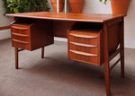Coming***REFINISHED Danish MCM Teak Desk with Bookcase Back by Gunnar Nielsen for Tibergaard 1
