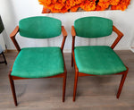 6 REFINISHED REUPHOLSTERED Danish MCM Teak Armchairs by Kai Kristiansen, Model 42 10