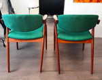 6 REFINISHED REUPHOLSTERED Danish MCM Teak Armchairs by Kai Kristiansen, Model 42 8
