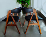 2 RESTORED REUPHOLSTERED Danish MCM Teak Armchairs by Th. Harlev #205 1