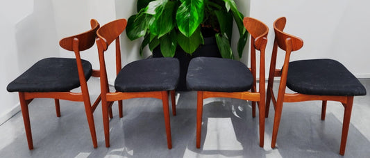 Choose Fabric! 4 RESTORED Danish Mid Century Modern Teak Chairs by E.W. Bach