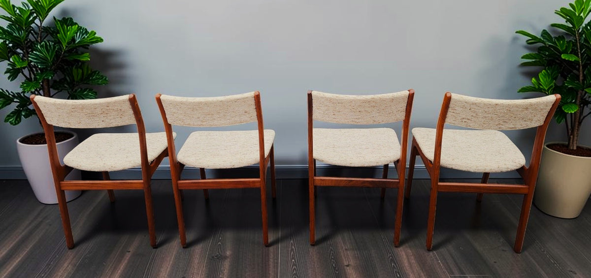 4 RESTORED Danish Mid Century Modern Teak Chairs by D-Scan