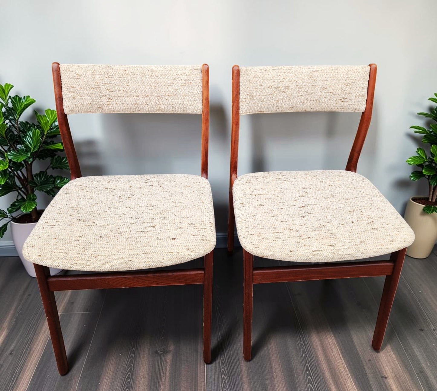 4 RESTORED Danish Mid Century Modern Teak Chairs by D-Scan