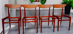 4 RESTORED REUPHOLSTERED Danish MCM Teak Chairs by E.W. Bach 12