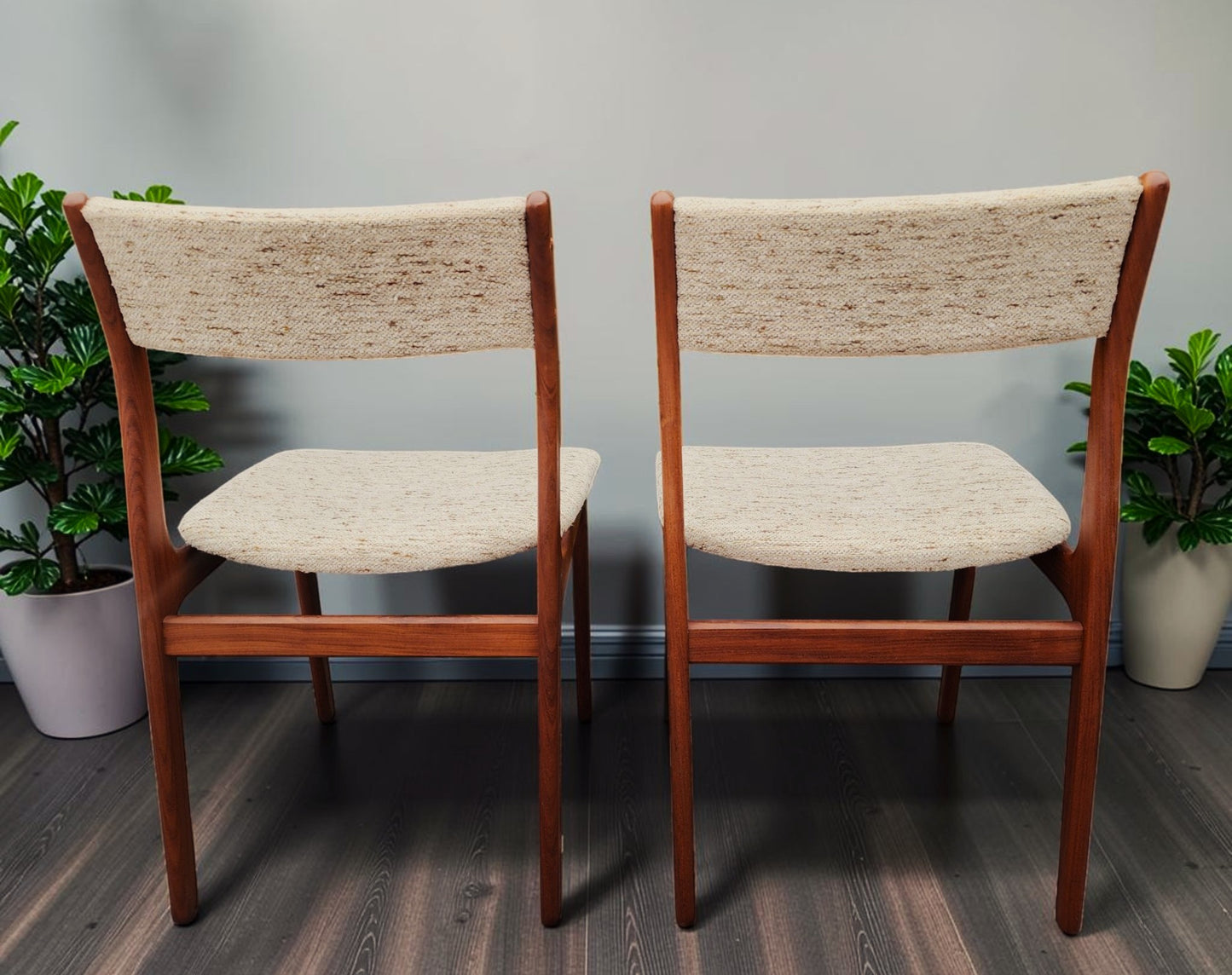 4 RESTORED Danish Mid Century Modern Teak Chairs by D-Scan