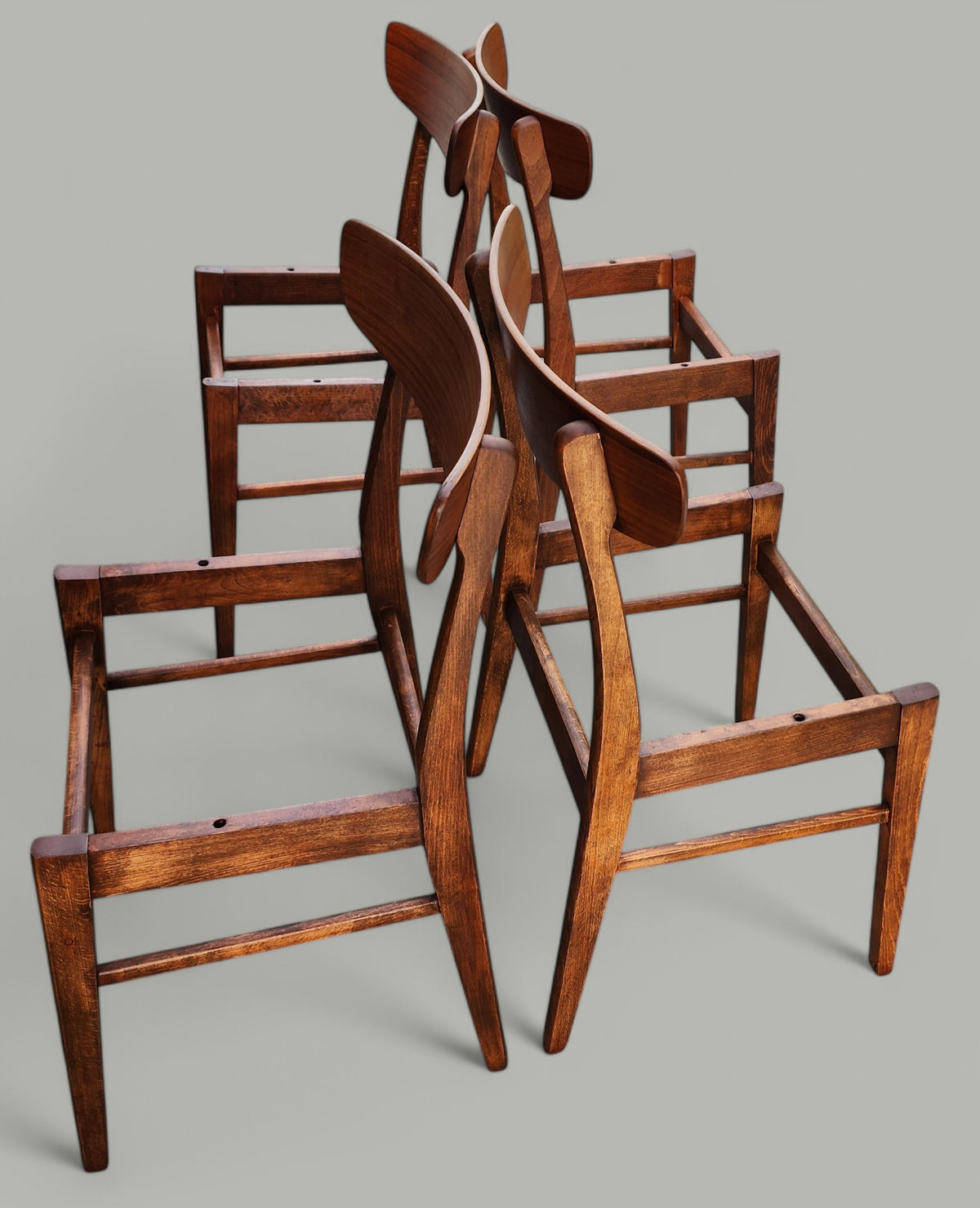 4 REFINISHED REUPHOLSTERED Danish Mid Century Modern Teak Chairs by Farstrup