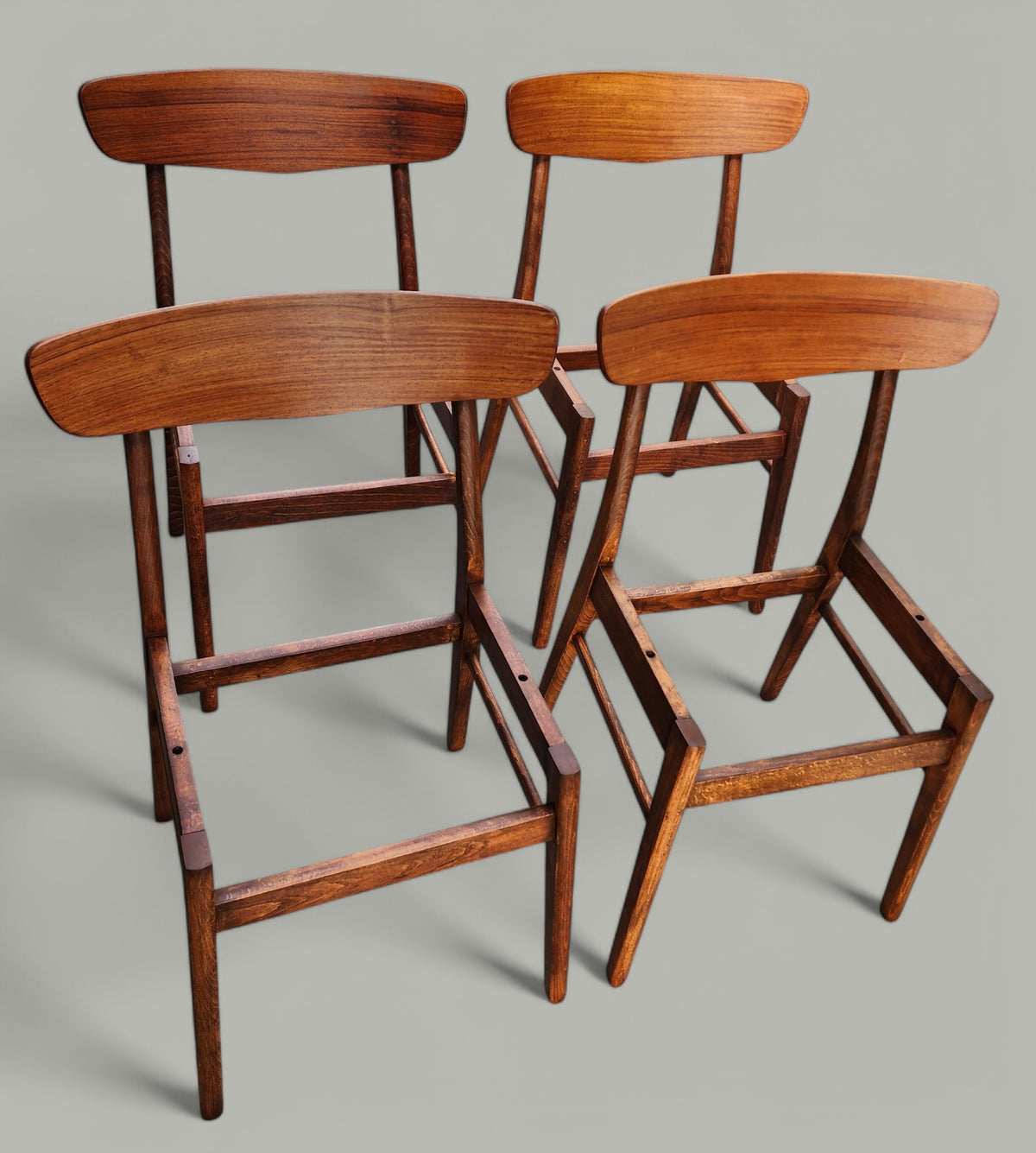 4 REFINISHED REUPHOLSTERED Danish Mid Century Modern Teak Chairs by Farstrup