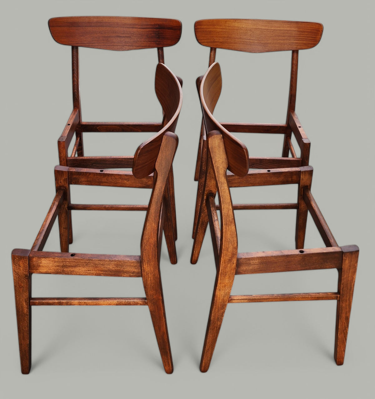 4 REFINISHED REUPHOLSTERED Danish Mid Century Modern Teak Chairs by Farstrup