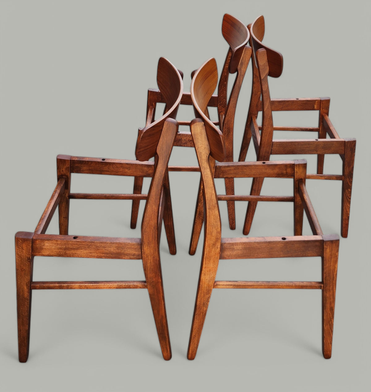 4 REFINISHED REUPHOLSTERED Danish Mid Century Modern Teak Chairs by Farstrup