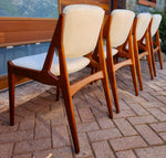 4 REUPHOLSTERED in mohair Danish Mid Century Modern Teak Swivel Back Chairs by Arne Vodder, Ella 6