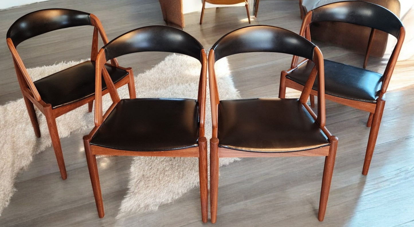 4 RESTORED Danish Mid Century Modern Kai Kristiansen Teak Chairs, Model 31