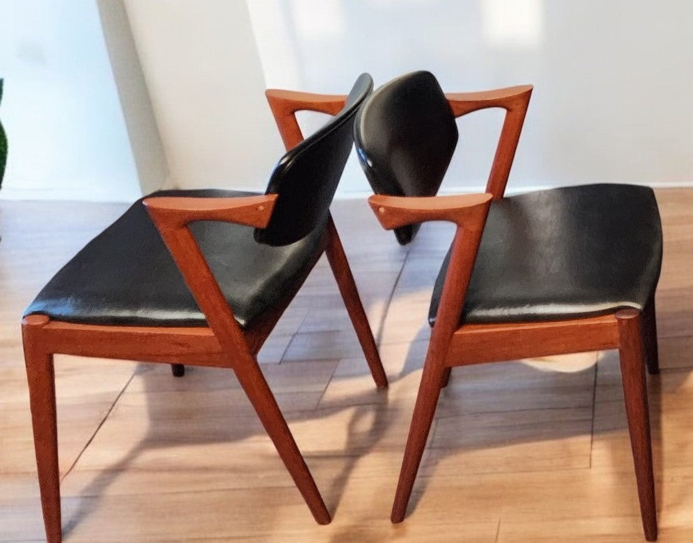 4 REFINISHED Danish MCM Teak Armchairs by Kai Kristiansen, Model 42