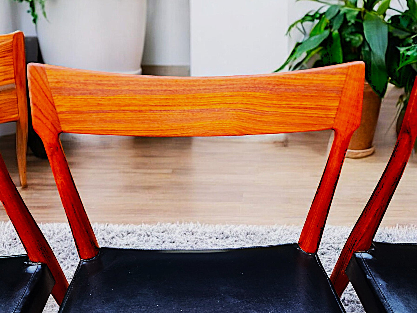 4 RESTORED Danish Mid Century Modern Teak Chairs by Sorø Stolefabrik w wide seats