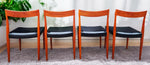 4 RESTORED Danish Mid Century Modern Teak Chairs by Sorø Stolefabrik w wide seats 8