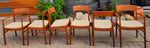 6 REFINISHED will be REUPHOLSTERED Danish Mid Century Modern Teak Chairs by H. Kjærnulf 1