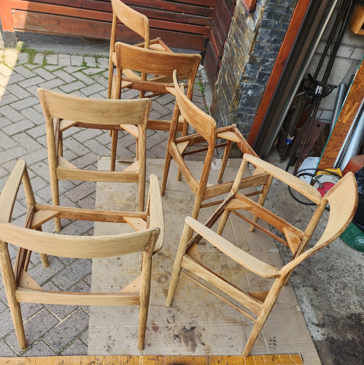 6 REFINISHED will be REUPHOLSTERED Danish Mid Century Modern Teak Chairs by H. Kjærnulf