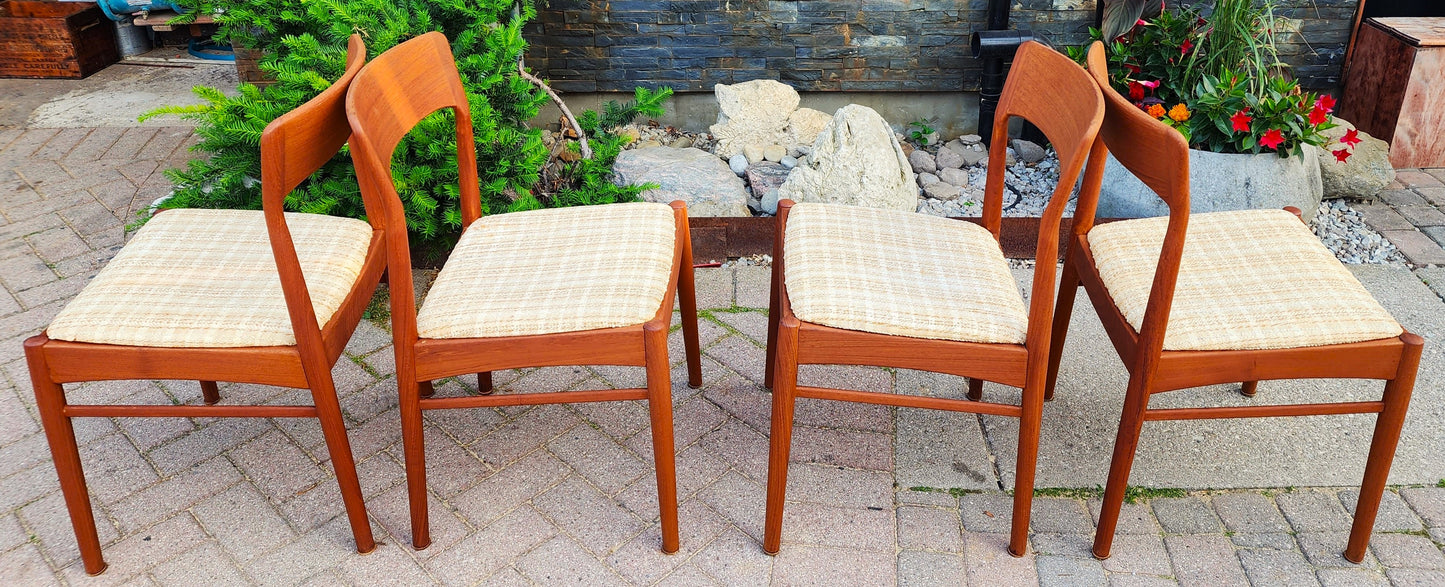 6 REFINISHED will be REUPHOLSTERED Danish Mid Century Modern Teak Chairs by H. Kjærnulf