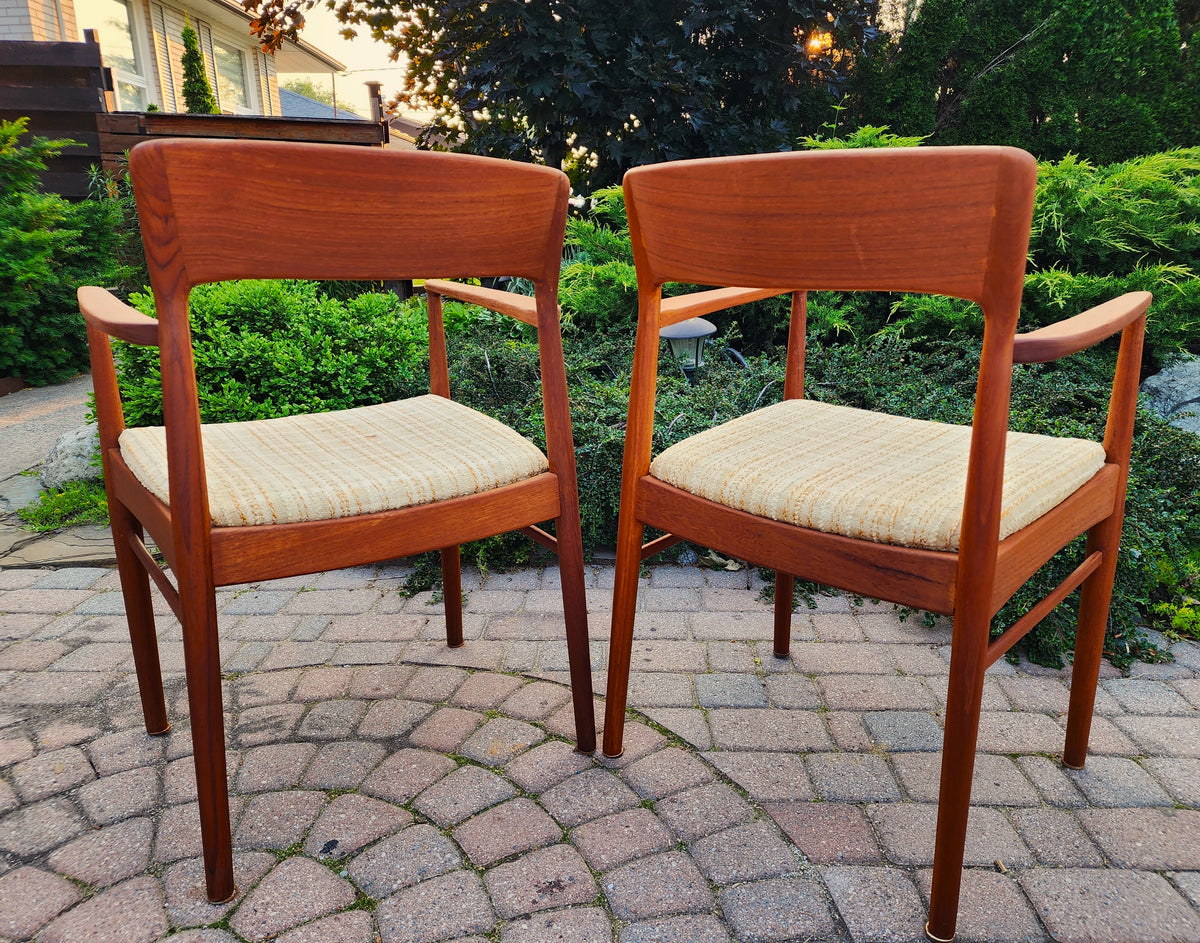 6 REFINISHED will be REUPHOLSTERED Danish Mid Century Modern Teak Chairs by H. Kjærnulf