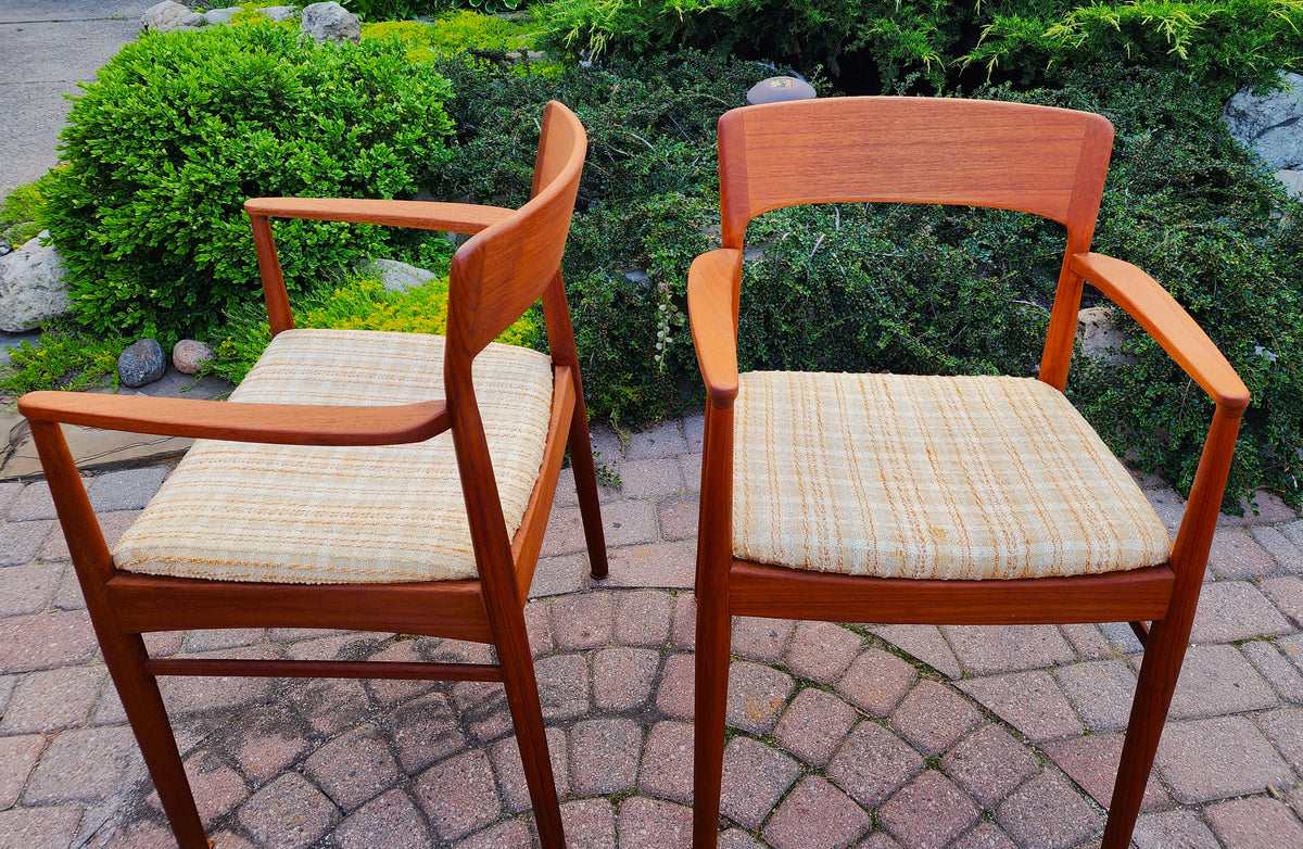 6 REFINISHED will be REUPHOLSTERED Danish Mid Century Modern Teak Chairs by H. Kjærnulf