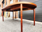 REFINISHED Danish Mid Century Modern Teak Table Oval w 2 Leaves by H. Kjaernulf 60