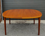 REFINISHED Danish Mid Century Modern Teak Table Oval w 2 Leaves by H. Kjaernulf 60