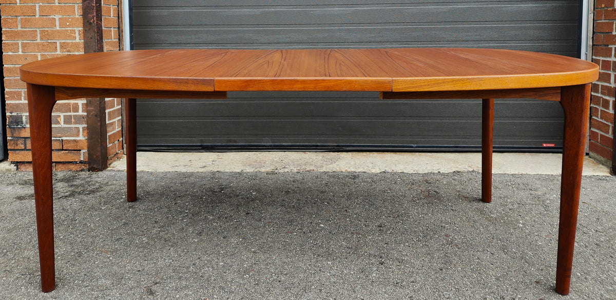 REFINISHED Danish Mid Century Modern Teak Table Oval w 2 Leaves by H. Kjaernulf 60