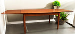 REFINISHED Danish MCM Teak Draw Leaf Surfboard Shape Table by DYRLUND 59