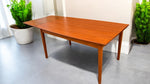 REFINISHED Danish MCM Teak Draw Leaf Surfboard Shape Table by DYRLUND 59