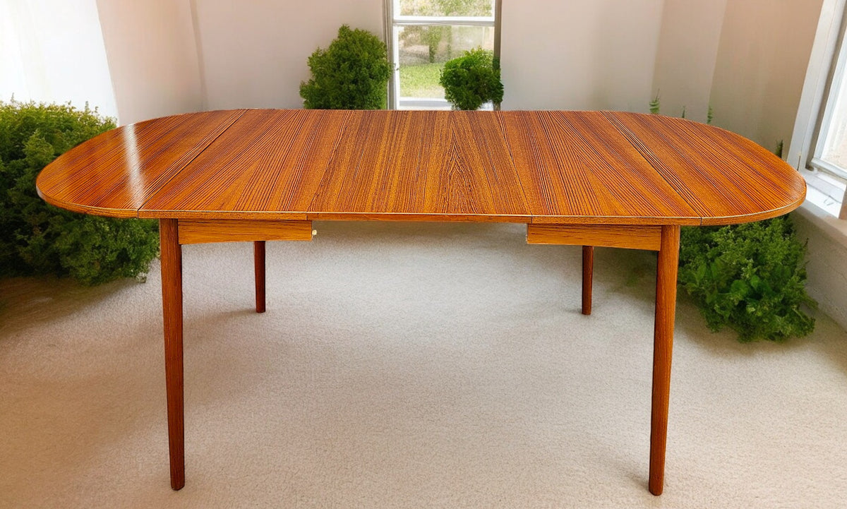 REFINISHED Danish MCM Teak Table w 4 Leaves  by S.A. Madsen 19.75